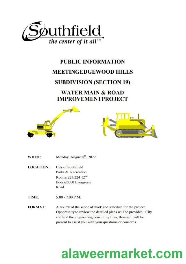 USA Michigan City of Southfield utility water and construction shut off notice, Word and PDF template, 3 pages 3